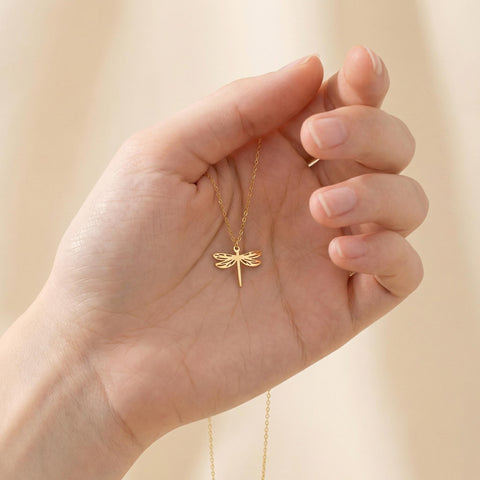 14K Gold Dragonfly Necklace - 12-24 in M.0380