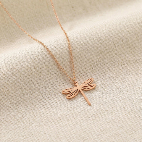 14K Gold Dragonfly Necklace - 12-24 in M.0380