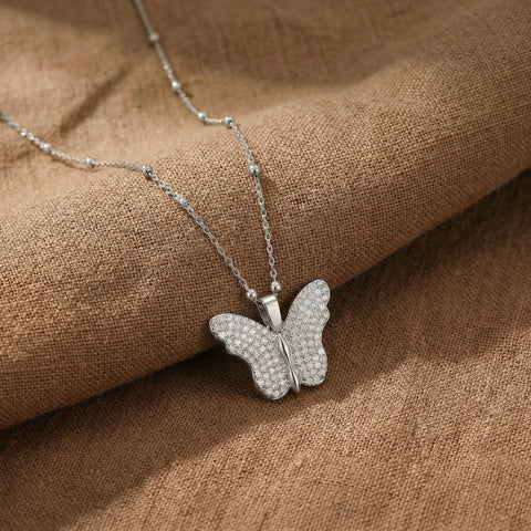 14K Gold Opening Name Butterfly Necklace - 12-24 in M.0129
