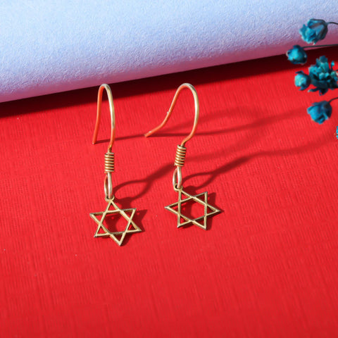 Star of David Drop Earrings in Sterling Silver | Silver, Gold or Rose Gold Star Drop Earrings | Star of David Earrings | Dainty Star Earring M.0281