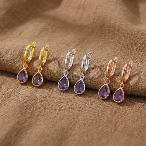 Teardrop Birthstone Earrings | Dainty Birthstone Earring | Personalized Birthstone Earrings | Bridesmaid Gift | Mothers Day Gift M.0291