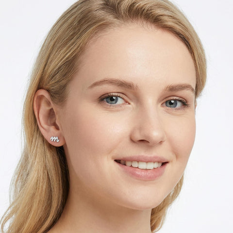 Tiny Letter Earrings | Initial Earrings | Personalized Letter Earrings Gift | Small Stud Letter Earrings | Gift for Mom | Christmas Gift M.0307