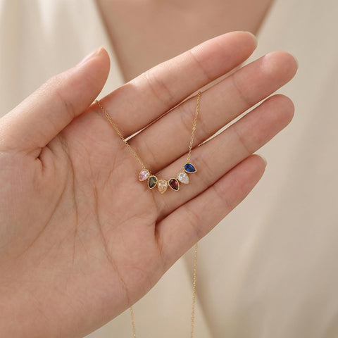 14K Gold Drop Birthstone Necklace - 12-24 in M.0155