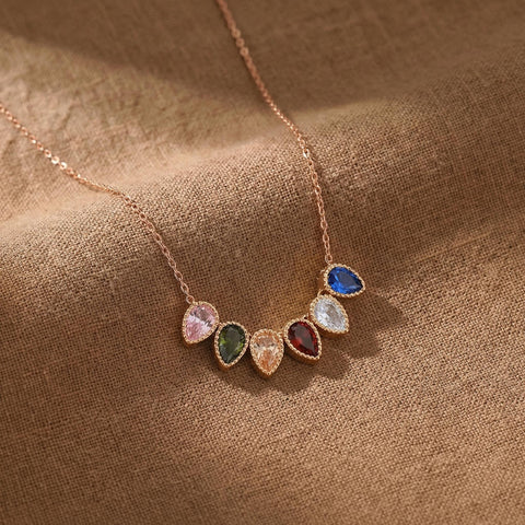 14K Gold Drop Birthstone Necklace - 12-24 in M.0155