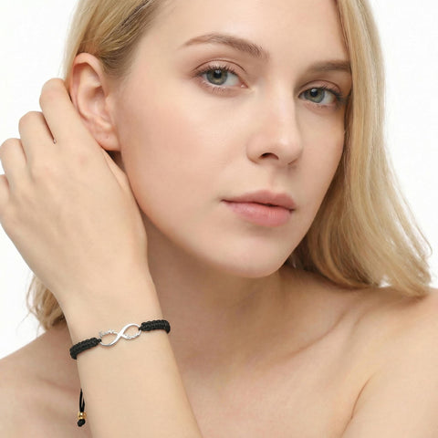 14K Gold Double Name Infinity Knit Bracelet - 3.5-10 in M.0127