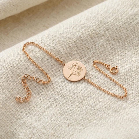 Birth Month Flower Bracelet | Birth Flower Bouquet Bracelet | Family Birthflower Bracelet | Personalized Birthday Gift | Christmas Gift M.0430