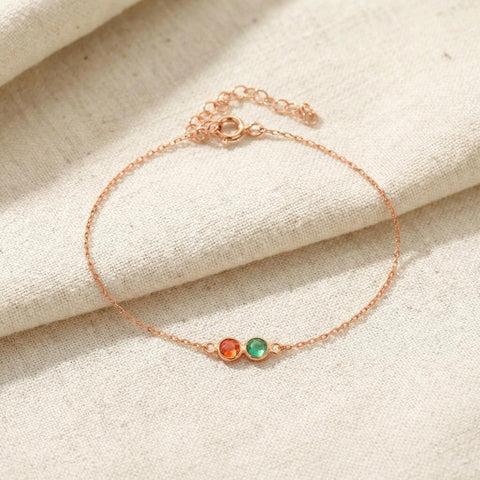 14K Gold Multiple Birthstone Bracelet - 3.5-10 in M.0043