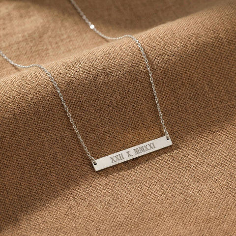 14K Gold Horizontal Bar Necklace - 12-24 in M.0067