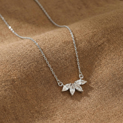 14K Gold Marquise Diamond Necklace - 12-24 in M.0060