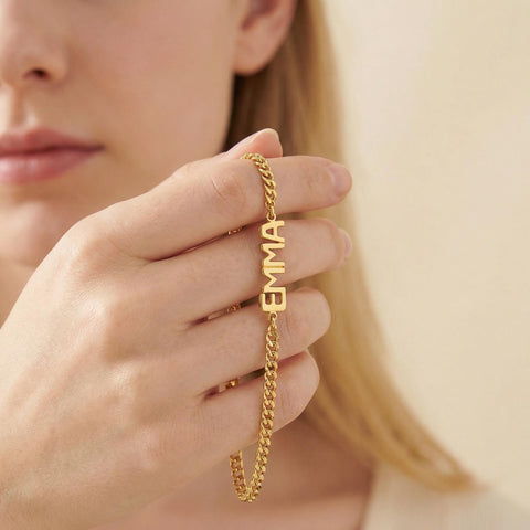 Custom Bubble Name Bracelet | Bubble Letter Bracelet | Bridesmaid Name Bracelet | Minimal Bubble Letter Bracelet | Christmas Gift M.0435