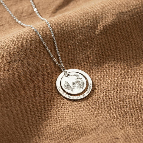 14K Gold Picture Engraved Pet Necklace - 12-24 in M.0456