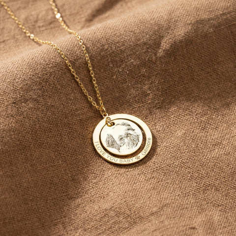 14K Gold Picture Engraved Pet Necklace - 12-24 in M.0456