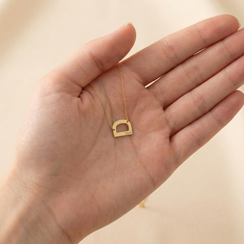 14K Gold Large Letter Name Necklace - 12-24 in M.0311