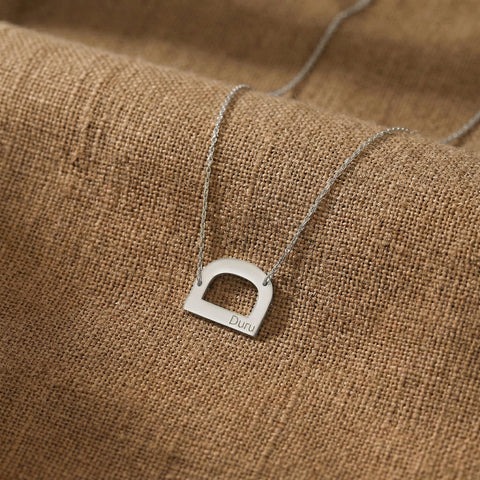 14K Gold Large Letter Name Necklace - 12-24 in M.0311