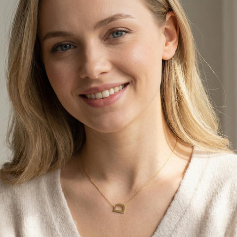 14K Gold Large Letter Name Necklace - 12-24 in M.0311