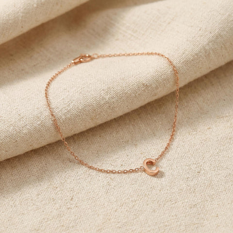 Personalized Initial Bracelet | Custom Engraved Initial Bracelets | 14K Gold Initial Bracelet | Gift for Mom | Gift for Her | Christmas Gift M.0770