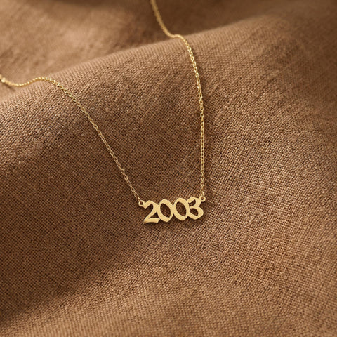 14K Gold Custom Date Necklace - 12-24 in M.0346