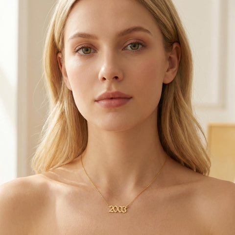 14K Gold Custom Date Necklace - 12-24 in M.0346