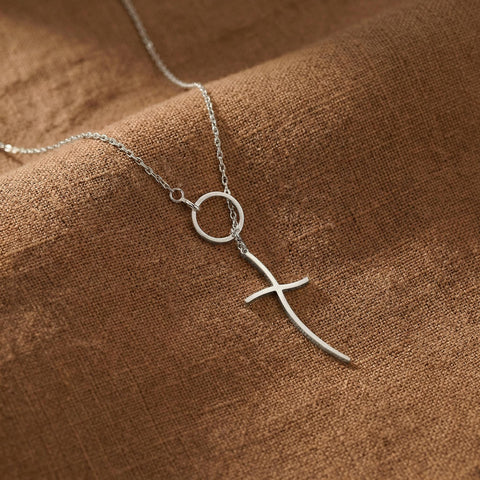14K Gold Cross Necklace with Ring - 12-24 in M.0339