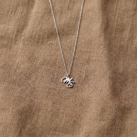 14K Gold Two Initials Necklace - 12-24 in M.0621