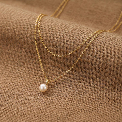 14K Gold Pearl Necklace - 12-24 in M.0022