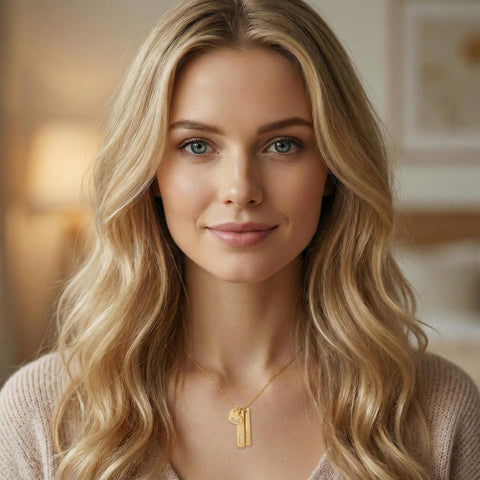 14K Gold Heart and Bar Necklace - 12-24 in M.0021