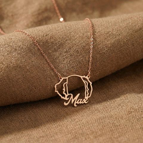 14K Gold Dog Name Necklace - 12-24 in M.0038