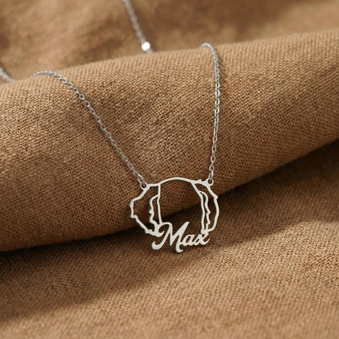 14K Gold Dog Name Necklace - 12-24 in M.0038