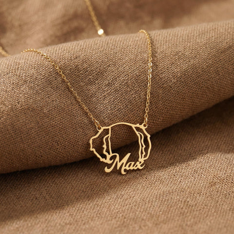 14K Gold Dog Name Necklace - 12-24 in M.0038