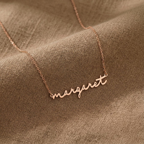 14K Gold Lowercase Name Necklace - 12-24 in M.0029