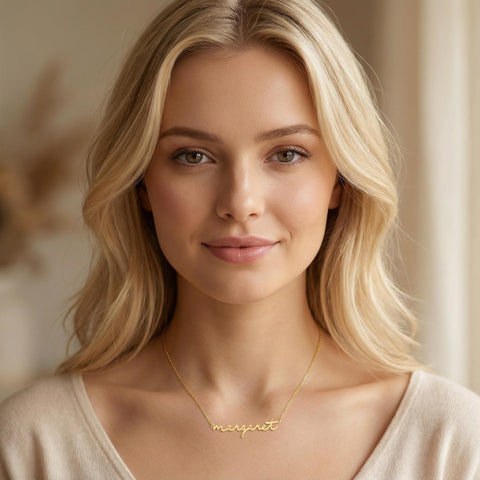 14K Gold Lowercase Name Necklace - 12-24 in M.0029