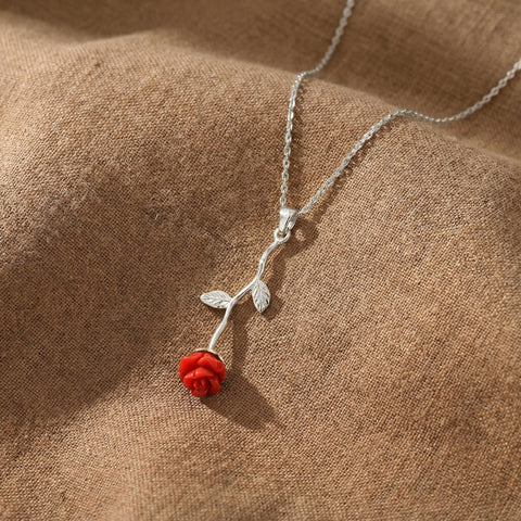 14K Gold Rose Necklace - 12-24 in M.0202