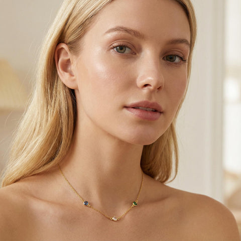14K Gold Birthstone Necklace - 12-24 in M.0197