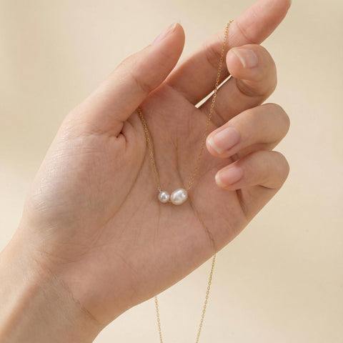 14K Gold Freshwater Pearl Necklace - 12-24 in M.0148
