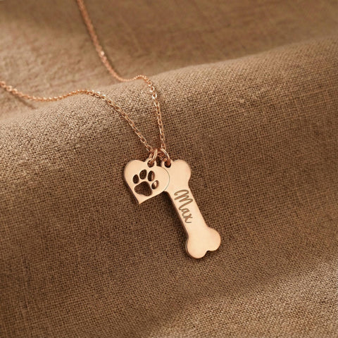 14K Gold Paw Bone Necklace - 12-24 in M.0138