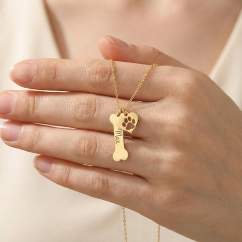 14K Gold Paw Bone Necklace - 12-24 in M.0138