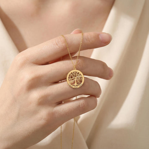 14K Gold Family Tree Necklace - 12-24 in M.091