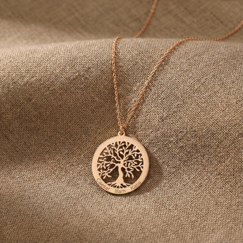 14K Gold Family Tree Necklace - 12-24 in M.091