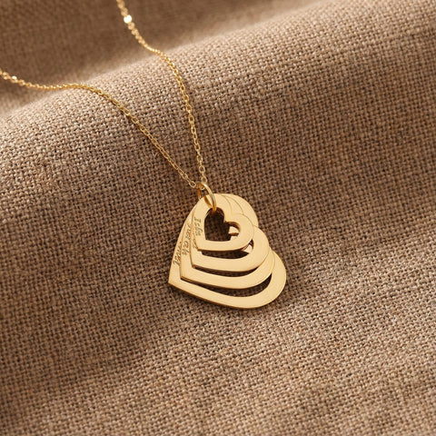 14K Gold Intertwined Heart Necklace - 12-24 in M.0306