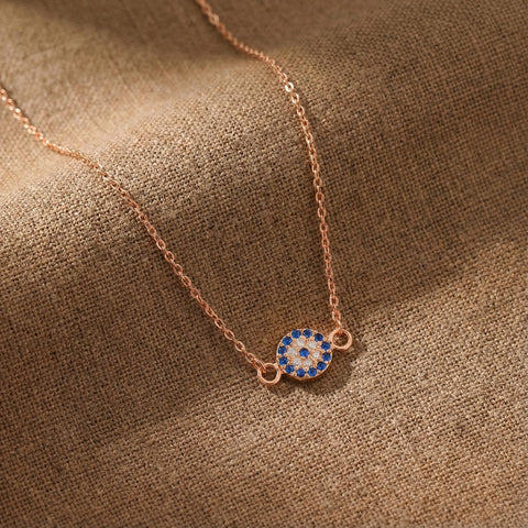 14K Gold Evil Eye Necklace - 12-24 in M.0329