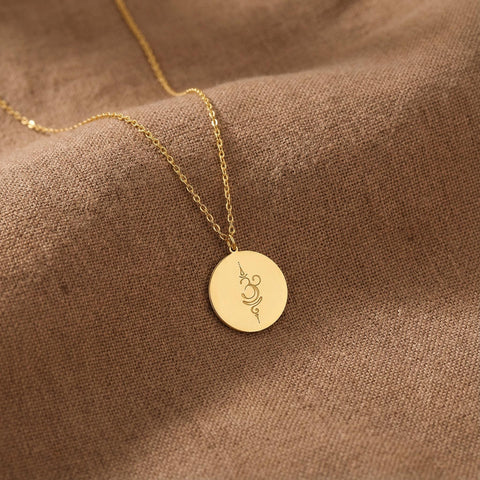 14K Gold Breathe Disc Necklace - 12-24 in M.0355