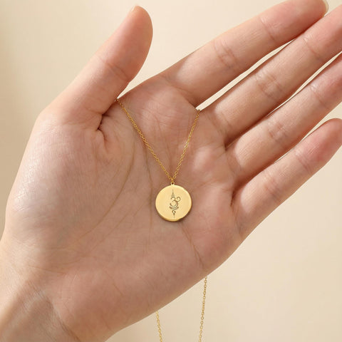 14K Gold Breathe Disc Necklace - 12-24 in M.0355