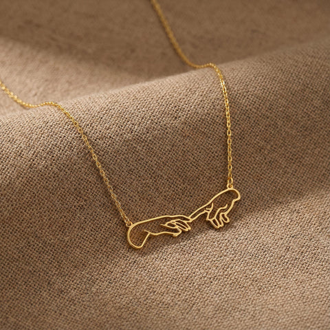 14K Gold Adam's Hand Necklace - 12-24 in M.0357