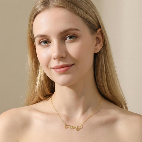 14K Gold Adam's Hand Necklace - 12-24 in M.0357