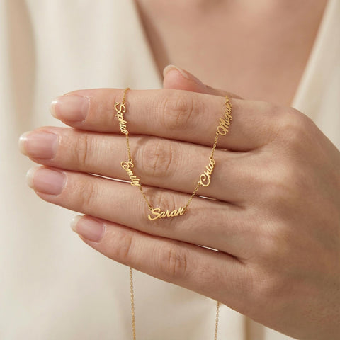 14K Gold Family Name Necklace - 12-24 in M.0359