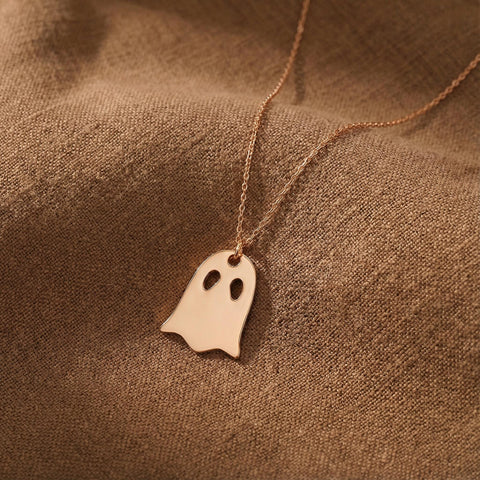 14K Gold Ghost Necklace - 12-24 in M.0365