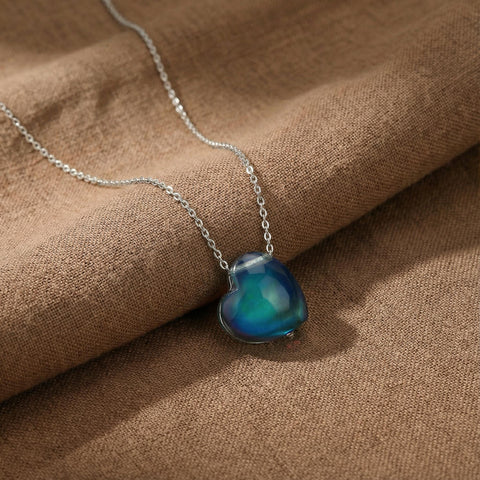 14K Gold Heart with Emotion Stone Necklace - 12-24 in M.0367