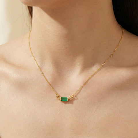 14K Gold Baguette Necklace - 12-24 in M.0375
