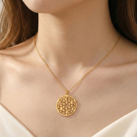 14K Gold Moon Phases Necklace - 12-24 in M.0368