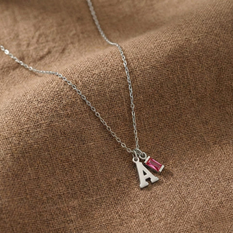 14 Ayar Altın Baş Harf Kolye, Doğum Taşıyla | Baş Harf Kolye | Doğum Taşı Takı | Kadınlar İçin Kişiselleştirilmiş Hediye | Kadınlar İçin Noel Hediyeleri M.0757